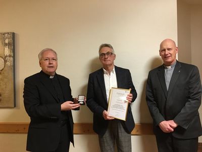 v.l. Pfarrer Dr. Vonderau, Karl Heumüller, Pfarrer Merz